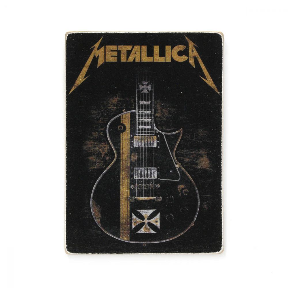 Деревянный постер "Metallica. Металика. Гитара"
