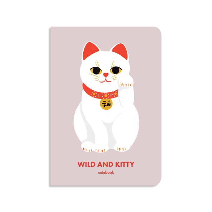 Блокнот у клiтинку Wild and Kitty бежевий
