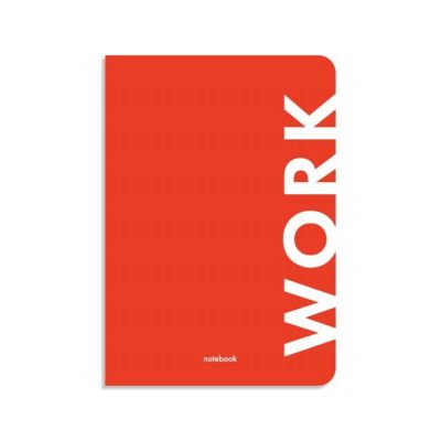 Блокнот в клеточку "Work" красный