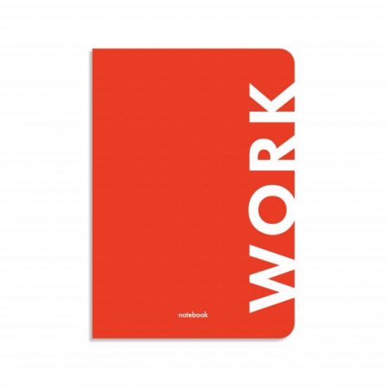 Блокнот в клеточку "Work" красный
