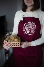 Фартух "The secret ingredient is always love" бордо