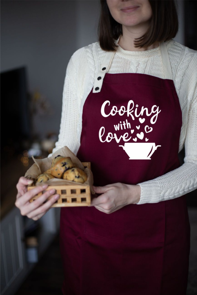 Фартух “Cooking with love” бордо