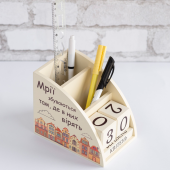 Дерев'яний органайзер - вічний календар "Різнокольорові будиночки"