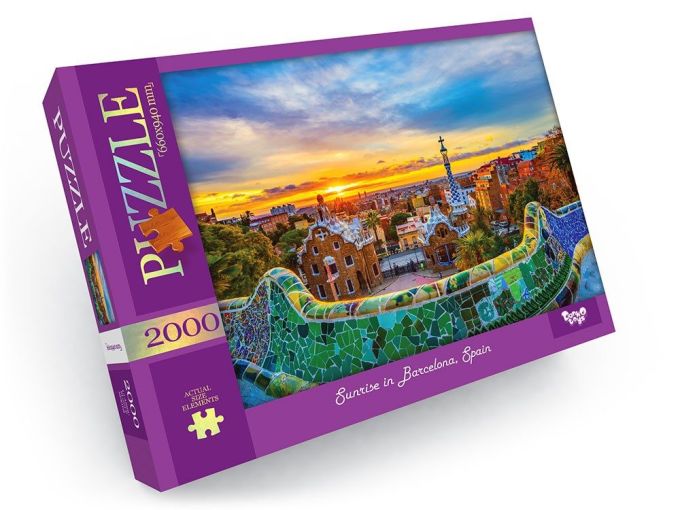 Пазли 2000 елементів "Sunrise in Barcelona, Spain"