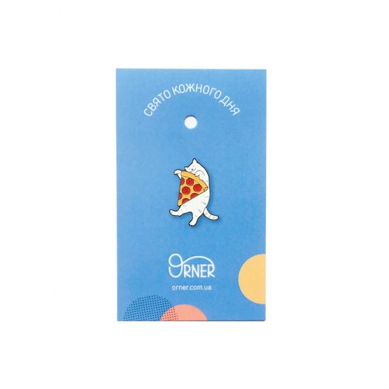 Значок "Кіт з піцою"