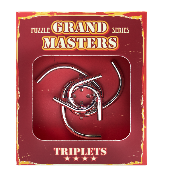Металлическая головоломка Grand Master Puzzles TRIPLETS red