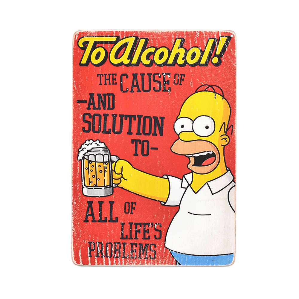Дерев'яний постер "The Simpsons # 2 To Alcohol (red)"