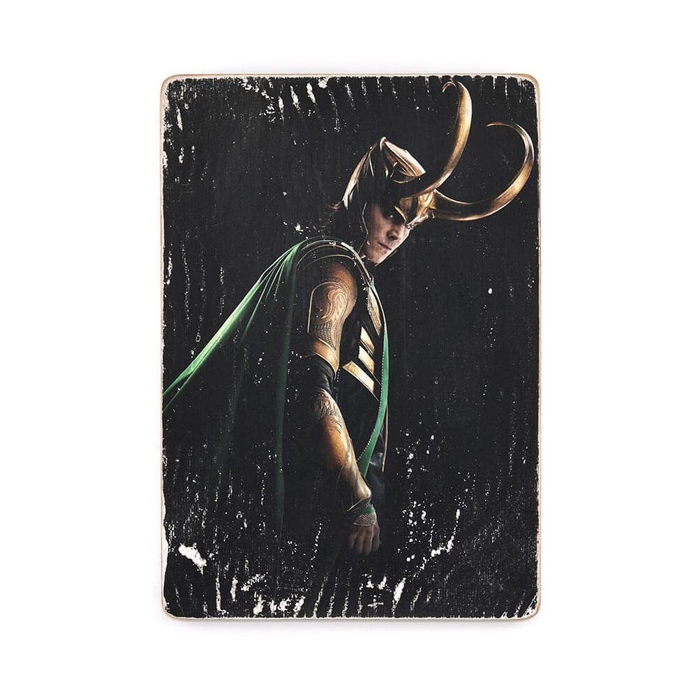 Деревянный постер "Loki in helmet"