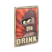 Деревянный постер "Futurama #7 Drink"
