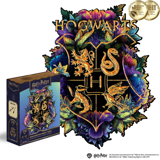 Фігурний дерев'яний пазл Гаррі Поттер - Гоґвортс (Neonly)