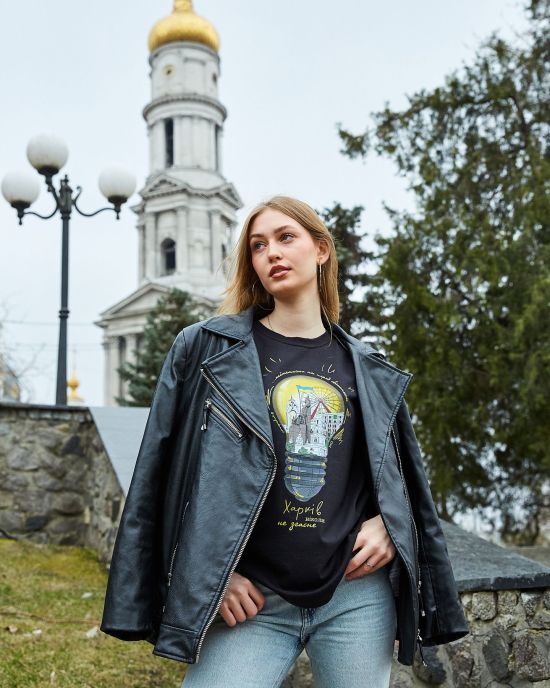 Футболка "Харків Лампочка чорна"