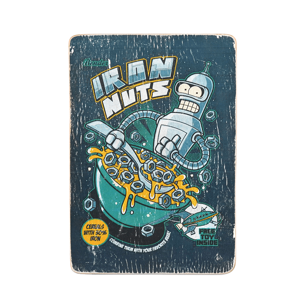Деревянный постер "Futurama #1 Iron Nuts"