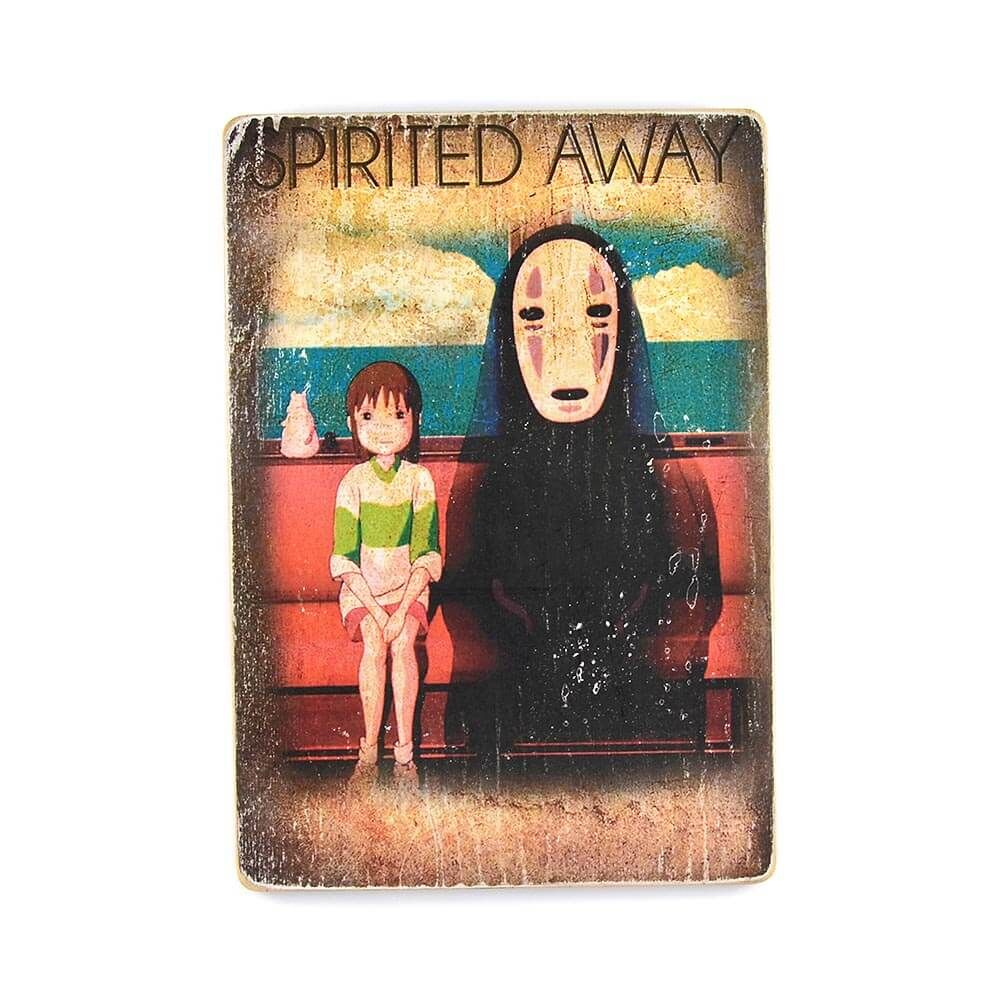 Деревянный постер "Spirited Away #1 in train"