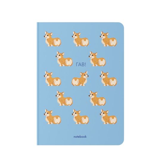 Блокнот в клеточку «Гав! Корги» синий