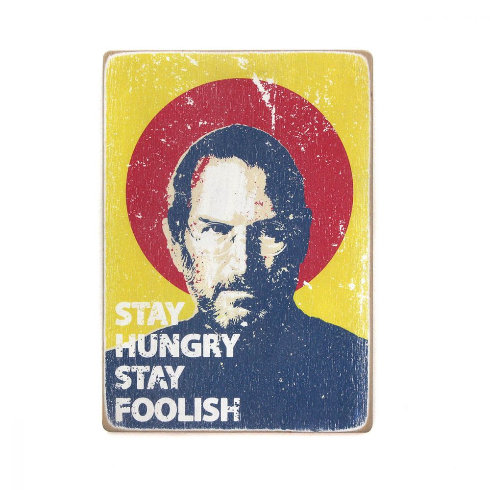 Деревянный постер "Steve Jobs. Stay hungry"