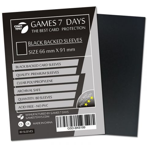 Протекторы для карт Games 7 Days 66x91 мм BLACK