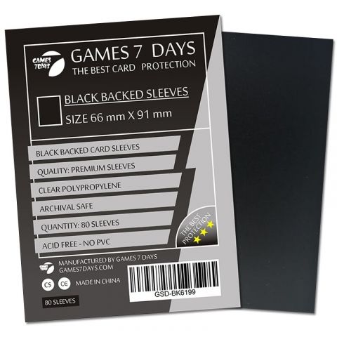 Протекторы для карт Games 7 Days 66x91 мм BLACK Протекторы для карт Games 7 Days 66x91 мм BLACK