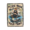Дерев'яний постер "Please Wash Your Paws"