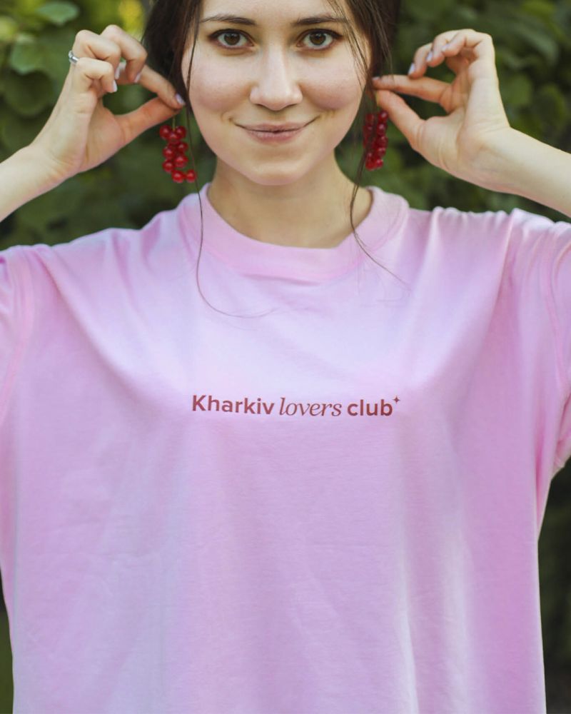 Футболка OMStore "Kharkiv  lovers club" рожева