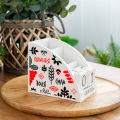 Дерев'яний органайзер - вічний календар "Кохання. Воля. Сила" (білий колір)