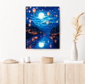 Картина по номерам "Воздушные шары в ночном небе"