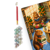 Картина по номерам "Капибары в книжном магазине"