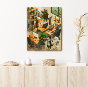 Картина по номерам "Кошачий офис"