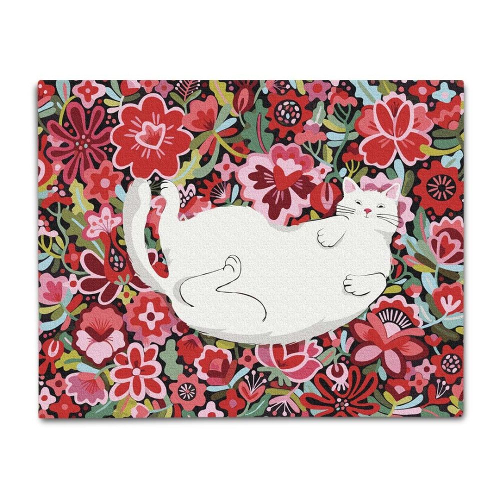 Картина за номерами «Кіт у квітах»