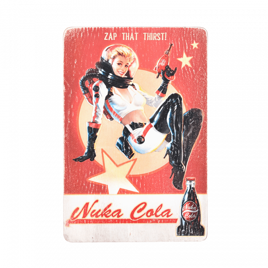 Деревянный постер "Fallout #3 Zap that thirst!"