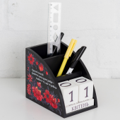 Дерев'яний органайзер - вічний календар "Любити те, що робиш" (чорний колір)