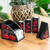 Дерев'яний органайзер - вічний календар "Любити те, що робиш" (чорний колір)