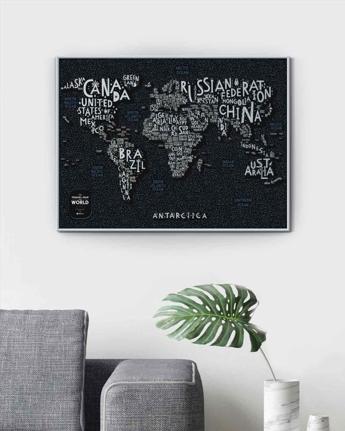 Скретч Карта Мира Travel Map LETTERS World