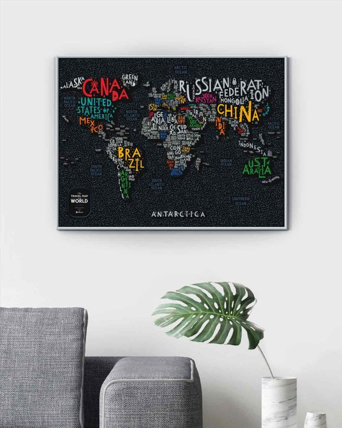 Скретч Карта Мира Travel Map LETTERS World