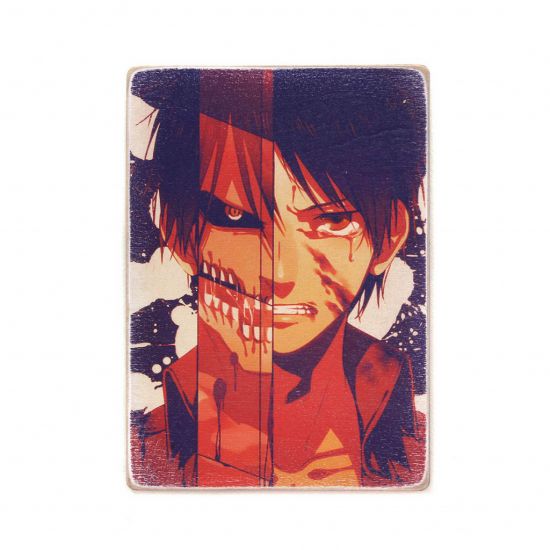 Деревянный постер "Attack on titan. Атака титанов. Два лица"