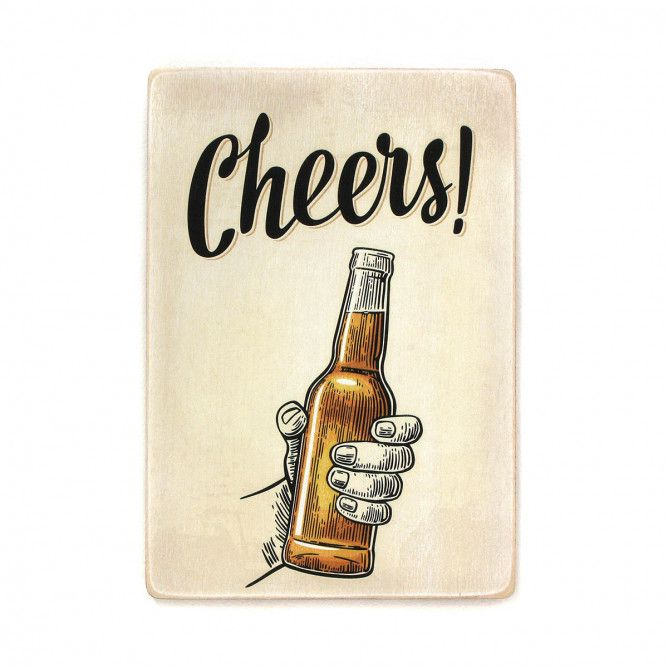 Деревянный постер "Cheers!"
