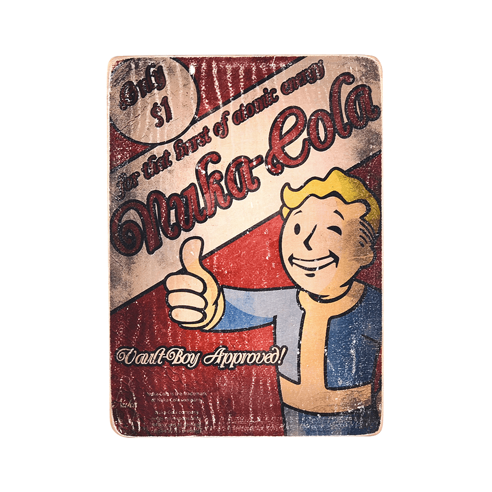 Деревянный постер "Fallout #5 Nuka-Cola Vault-Boy approved"