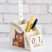 Дерев'яний органайзер - вічний календар "Не відволікайся, працюй!"