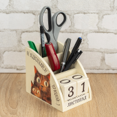 Дерев'яний органайзер - вічний календар "Не відволікайся, працюй!"