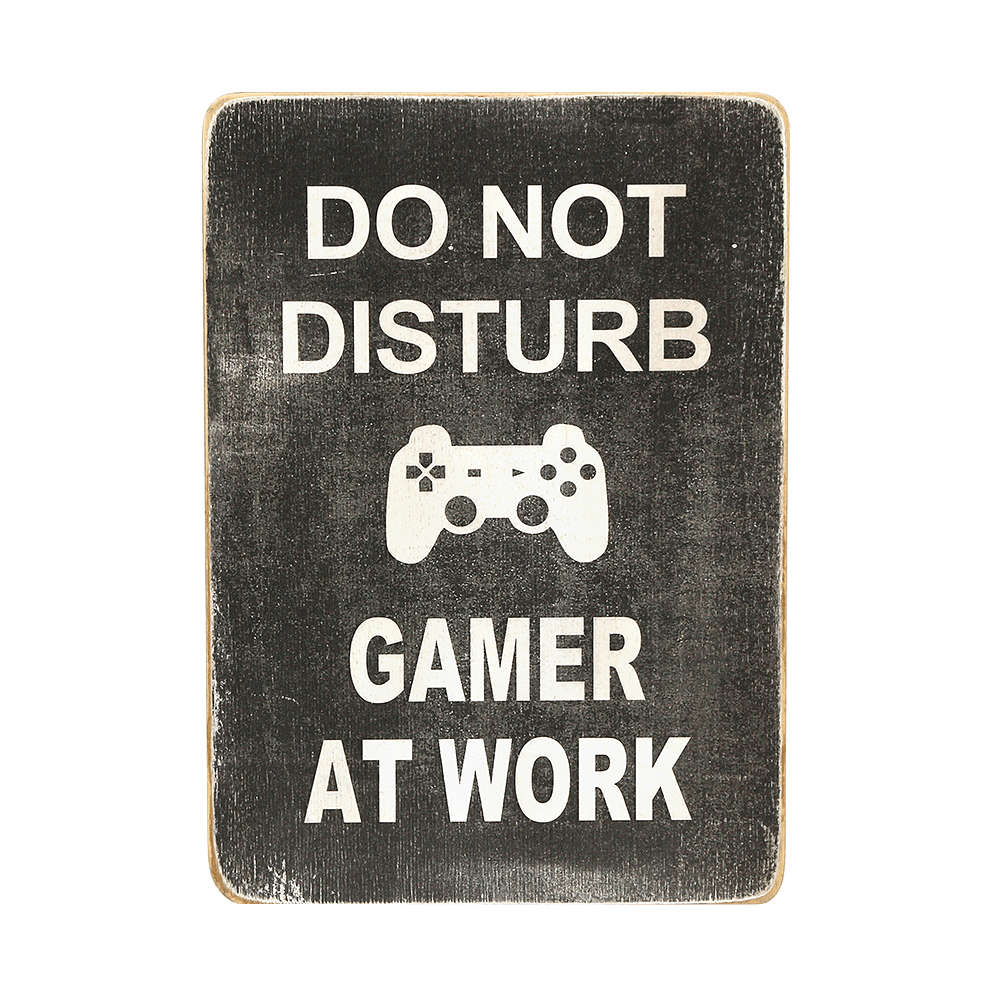 Деревянный постер "D.N.D. Gamer at work b/w"