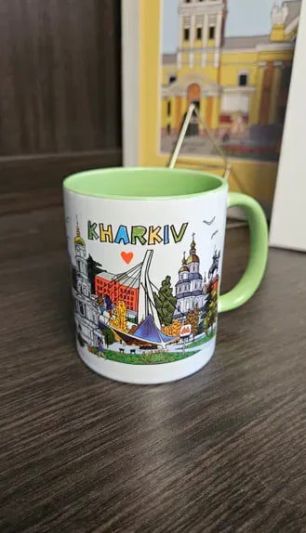 Чашка Харьков Vynogradova зеленая