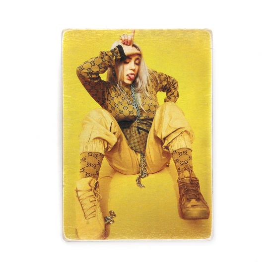 Деревянный постер "Billie Eilish in yellow"