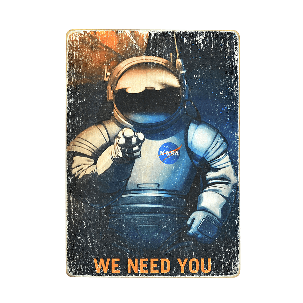 Деревянный постер "NASA needs you"
