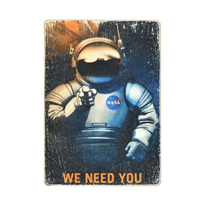 Дерев'яний постер "NASA needs you"