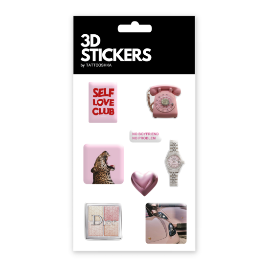 Набір 3D-стікерів "Pink lover"