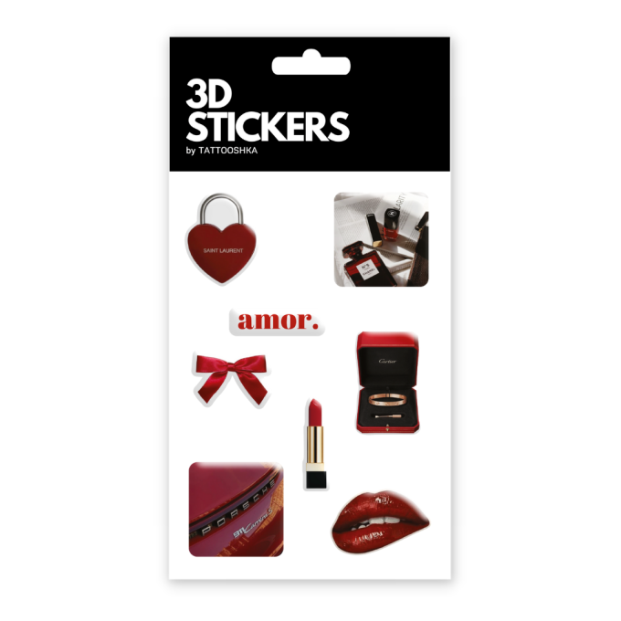 Набір 3D-стікерів "Classic red"