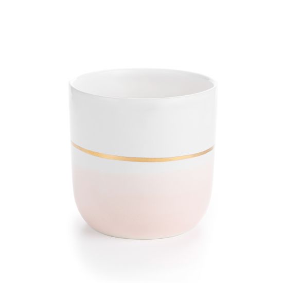 Стакан біло-рожевий с золотою полоскою