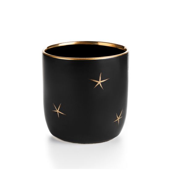 Стакан чорний матовий з золотими зірками