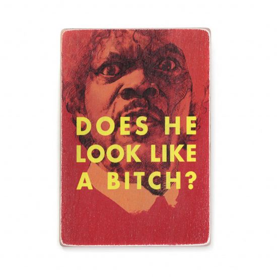 Деревянный постер "Pulp Fiction. Криминальное чтиво. Похож ли он на суку?"