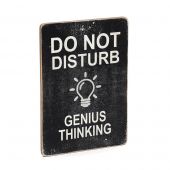 Деревянный постер "Do not disturb. Genius thinking. Black background"