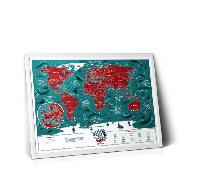 Скретч Карта Мира Travel Map Marine